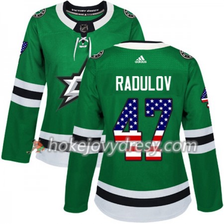 Dámské Hokejový Dres Dallas Stars Alexander Radulov 47 2017-2018 USA Flag Fashion Zelená Adidas Authentic